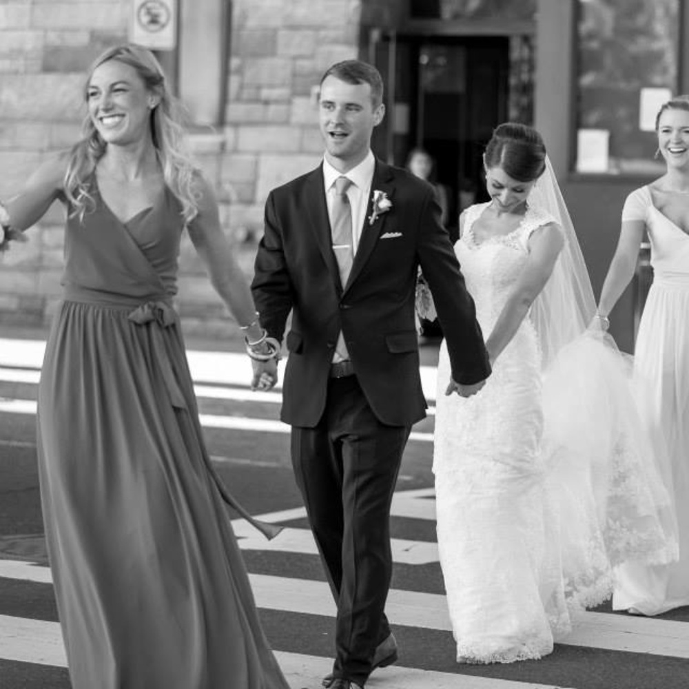 SOLD - Joanna August bridesmaid wrap dress